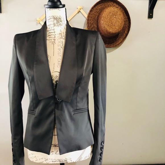 Anthropologie Maeva Grey charcoal blazer - Picture 2 of 8